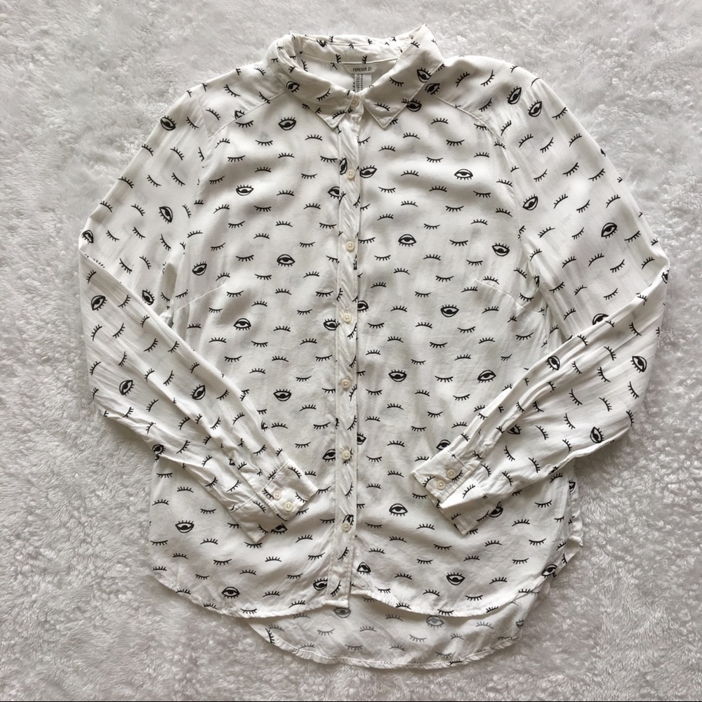 Eyelet Button Up Shirt